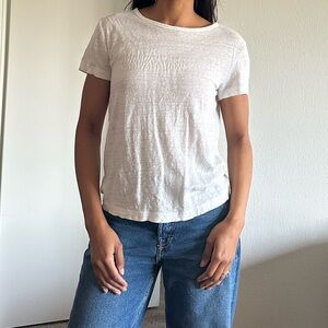 Vince White Linen T Shirt